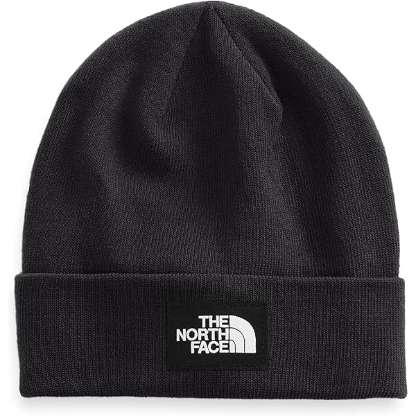 THE NORTH FACE TNF Logo Box Cuffed Beanie, TNF Black, One Size